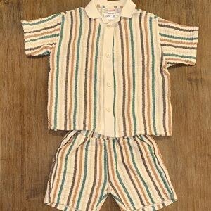 Zara Multicolor Striped Kids Pajama Set